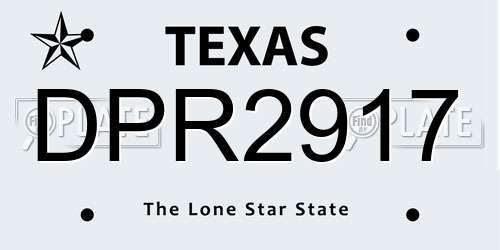 DPR2917 Texas License Plate