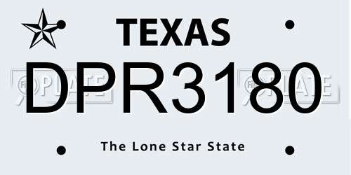 DPR3180 Texas License Plate