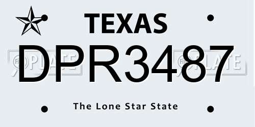 DPR3487 Texas License Plate