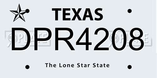 DPR4208 Texas License Plate