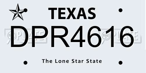 DPR4616 Texas License Plate