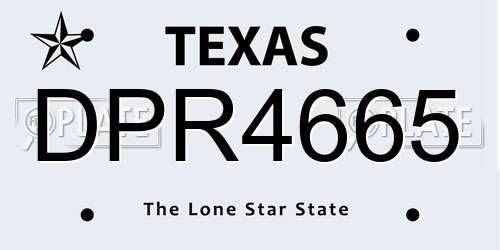 DPR4665 Texas License Plate