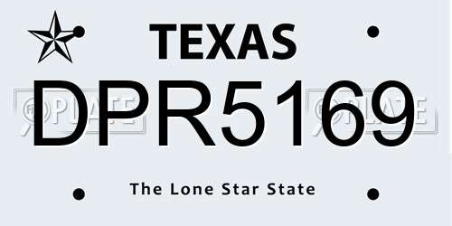 DPR5169 Texas License Plate