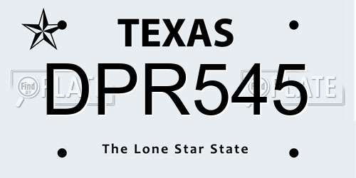 DPR545 Texas License Plate