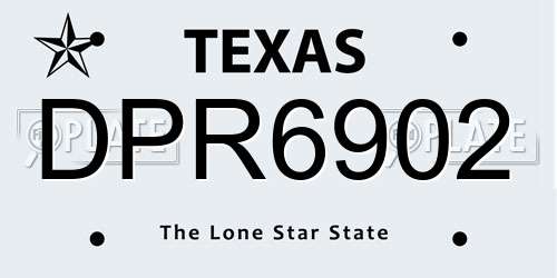 DPR6902 Texas License Plate