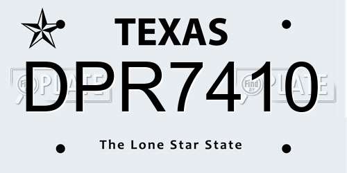 DPR7410 Texas License Plate