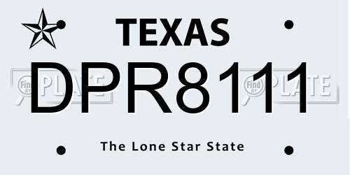 DPR8111 Texas License Plate
