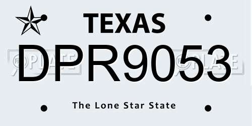 DPR9053 Texas License Plate