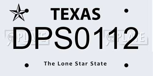 DPS0112 Texas License Plate