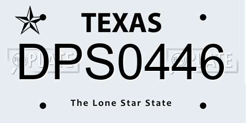 DPS0446 Texas License Plate