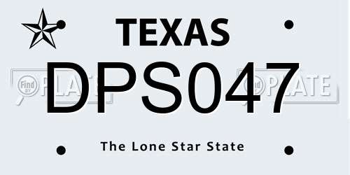 DPS047 Texas License Plate