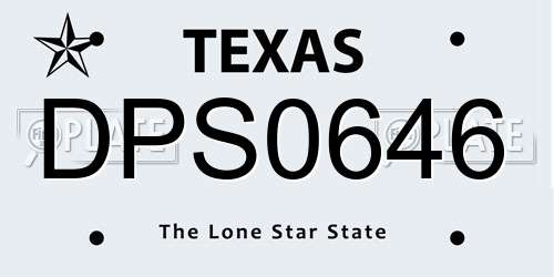 DPS0646 Texas License Plate