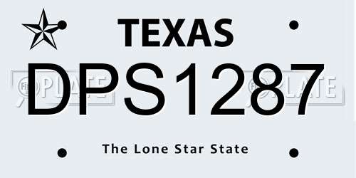 DPS1287 Texas License Plate