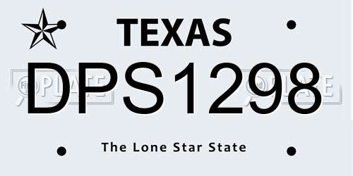 DPS1298 Texas License Plate