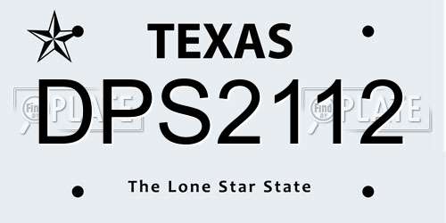 DPS2112 Texas License Plate