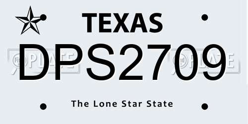 DPS2709 Texas License Plate