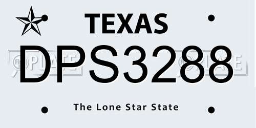 DPS3288 Texas License Plate