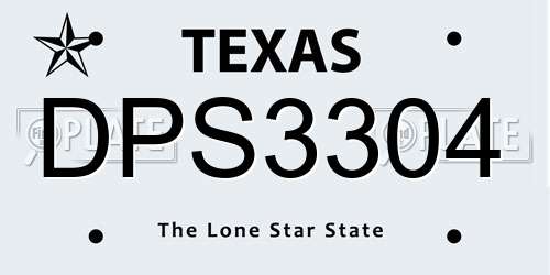 DPS3304 Texas License Plate