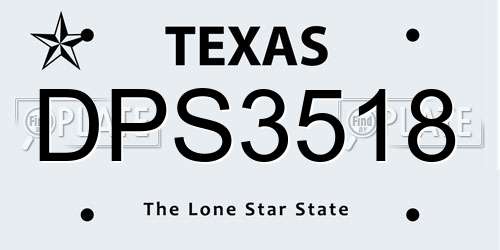 DPS3518 Texas License Plate