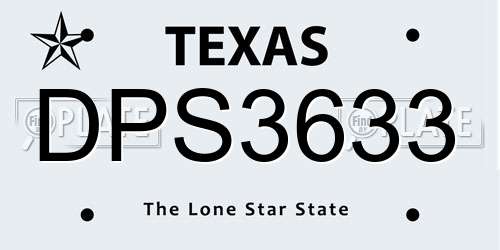 DPS3633 Texas License Plate