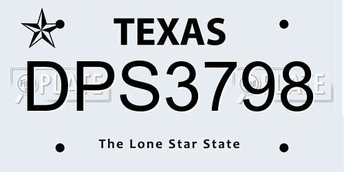 DPS3798 Texas License Plate