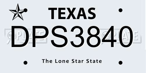 DPS3840 Texas License Plate