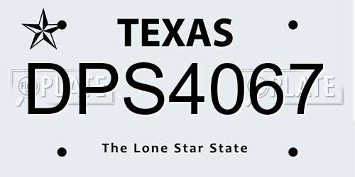 DPS4067 Texas License Plate
