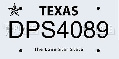 DPS4089 Texas License Plate
