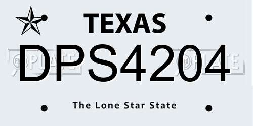 DPS4204 Texas License Plate