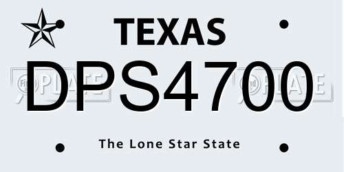 DPS4700 Texas License Plate