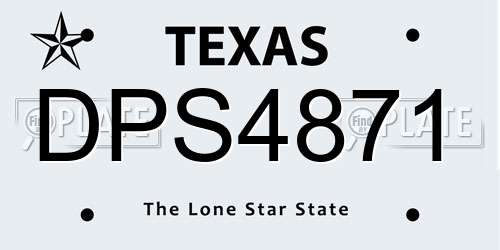 DPS4871 Texas License Plate