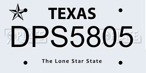 DPS5805 Texas License Plate