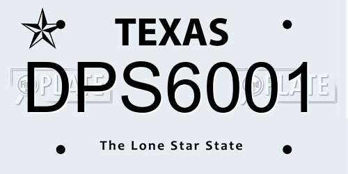 DPS6001 Texas License Plate