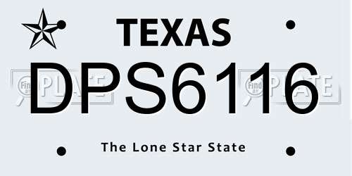 DPS6116 Texas License Plate