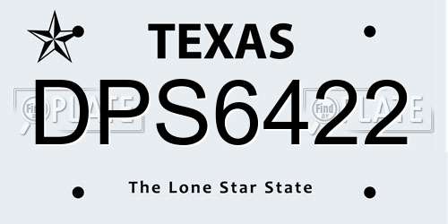DPS6422 Texas License Plate