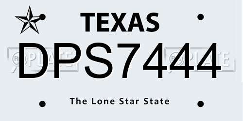 DPS7444 Texas License Plate