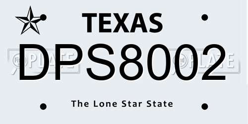 DPS8002 Texas License Plate