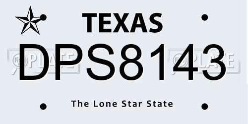 DPS8143 Texas License Plate
