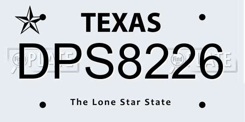 DPS8226 Texas License Plate