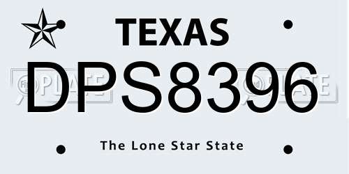 DPS8396 Texas License Plate