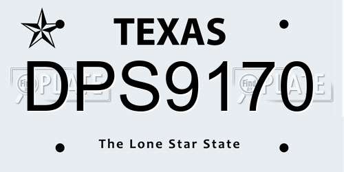 DPS9170 Texas License Plate