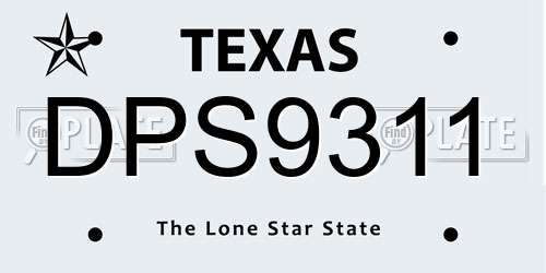 DPS9311 Texas License Plate