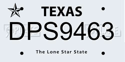 DPS9463 Texas License Plate