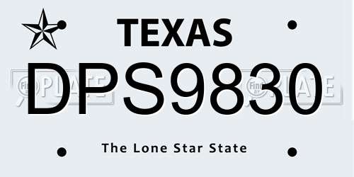 DPS9830 Texas License Plate
