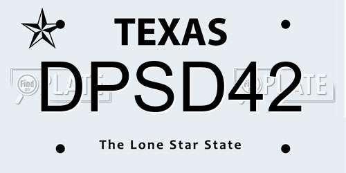 DPSD42 Texas License Plate