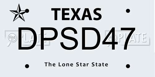 DPSD47 Texas License Plate