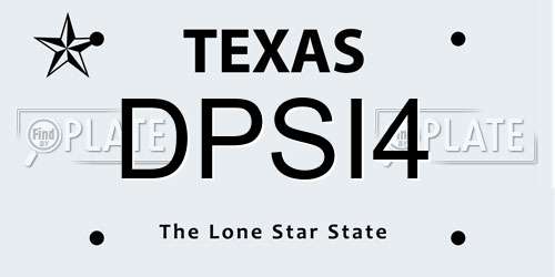 DPSI4 Texas License Plate