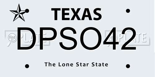 DPSO42 Texas License Plate