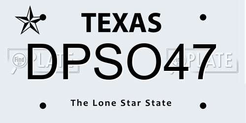DPSO47 Texas License Plate