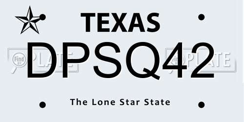 DPSQ42 Texas License Plate